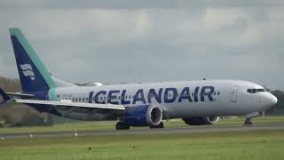 Icelandair B737 MAX8 Landing Schiphol [upl. by Anivid]