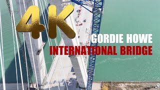 Gordie Howe International Bridge in 4K  Detroit Michigan [upl. by Smart]