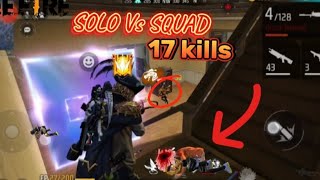 Solo vs squad 🤯17 kills Bhavya Bhai over power 🔥Gameplay GARENA  FREE FIRE [upl. by Aihcropal]