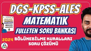 BÖLÜNEBİLME KURALLARI SORU ÇÖZÜMÜ  2024 DGS KPSS ALES MATEMATİK SORU BANKASI [upl. by Pren]