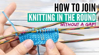 How to join knitting in the round on double pointed or circular needles 3 invisible ways [upl. by Ile123]