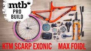 KTM Scarp Exonic I Carbon Cross Country Pro Bike Build I Max Foidl KTM Factory MTB Team 29quot Racebike [upl. by Mellisa499]