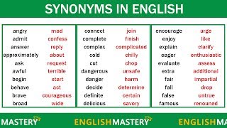 Learn 150 Common Synonyms Words in English to Improve your Vocabulary [upl. by Huckaby22]