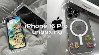 iPhone 16 Pro Unboxing 🍎 Aesthetic Setup amp Customization ios 18 Widgets First Impression Review [upl. by Nylevol]