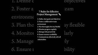 7 Rules For Effective Project Management [upl. by Eceer]