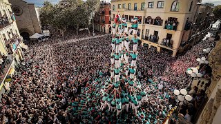 Castellers de Vilafranca  Primer 9 de 9 amb folre carregat de la història  9d9f  Tots Sants 2023 [upl. by Annairb]