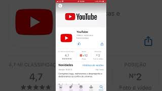 como atualizar youtube no iphone ios [upl. by Arahsit]