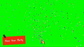 New Year Party Confetti Green Screen [upl. by Ches]