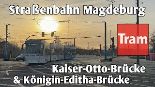 Straßenbahn Magdeburg  Linienbetrieb auf den Neuen Brücken  MVB 2023 [upl. by Dmitri]