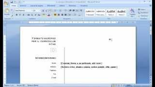 come copiare lo schema del curriculum vitae europeo wmv [upl. by Dranyar356]