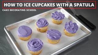 How to ice cupcakes with a spatula  Cake Decorating For Beginners [upl. by Ylrae422]