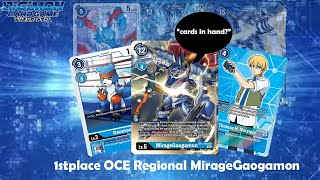 BT18BT19 1st Place Oceanic Regional 2024 MirageGaogamon Deck Profile  Digimon Card Game [upl. by Nage]