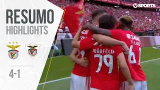 Highlights  Resumo Benfica 41 Santa Clara Liga 1819 34 [upl. by Wickham]