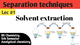 lec 1  Separation techniques  solvent extraction  analyticalchemistry [upl. by Steck]