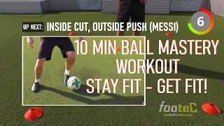 Ball Mastery WORKOUT FOOTBALL I Coerver Coaching  ANYWHERE Soccer DRILLS 4 ball control fast feet [upl. by Aynwad]