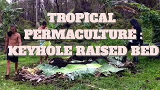 Tropical Permaculture how to make a keyhole raised bed outta banana stalks [upl. by Nunci]