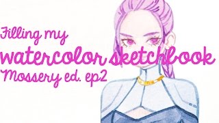 Filling my Mossery watercolour sketchbook — Ep 2 [upl. by Ellehs]