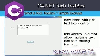 richtextbox in cnet windows application  richtextbox methods  multi line text box c [upl. by Eartnoed]