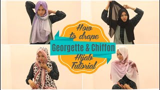 How to wear Georgette amp Chiffon hijab  Zulfia’s Recipes  hijab tutorial in Tamil [upl. by Rambort]