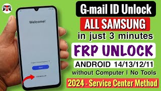 SAMSUNG FRP BYPASS 2024 100 DONE Android 1314 New Security 2024✔️Frp Lock Removal  Frp Unlock [upl. by Abeu]