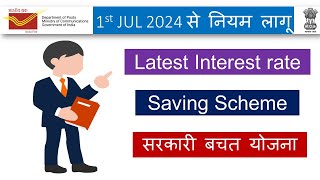 Post office small saving schemes interest rate 202425  PPFPost office FDRDMIS interest rate [upl. by Chew585]