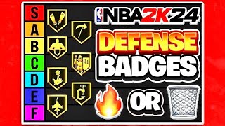 RANKING ALL THE DEFENSIVE BADGES IN TIERS ON NBA 2K24 [upl. by Toiboid]