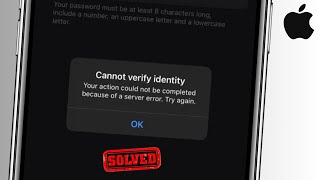 Cannot Verify Identity Your Action Could Not be Completed Because Of A Server Error Try Again iPhone [upl. by Hillegass]