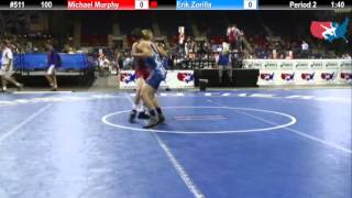 Fargo 2012 100 Round 2 Michael Murphy Tennessee vs Erik Zorilla Florida [upl. by Tonya]