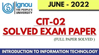 CIT 02JUNE 2022 PREVIOUS YEAR SOLVED EXAM PAPER [upl. by Kathi]