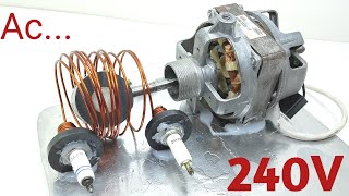 Free Electricity Generator 240v Using Spark Plug Copper Coil And Magnetic Power [upl. by Stoffel337]