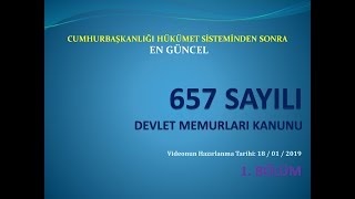 En Güncel 657 Sayılı Devlet Memurları Kanunu I 1BÖLÜM [upl. by Ettener]