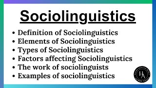 Sociolinguistics What is SociolinguisticsExplanation in HindiUrdu [upl. by Ralyks714]