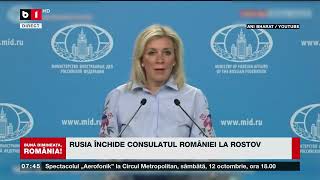 RUSIA ÎNCHIDE CONSULATUL ROMÂNIEI LA ROSTOVȘtiri B1TV11 oct 2024 [upl. by Odnala]