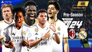 EA FC 24  AC Milan vs Real Madrid  Preseason 2024 ft Vini Jr Endrick Rodrygo  PS5™ 4K60 [upl. by Aissenav]