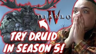 THE DRUID CHANGES FOR DIABLO 4 SEASON 5 ARE INSANE [upl. by Ayna]