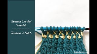 Tunisian Crochet Tutorial  How to make a Tunisian X Stitch  Left handed [upl. by Gemma]