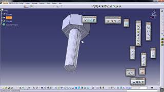 Catia v5 Simple  Creat a bolt créer un boulon [upl. by Ayikat]