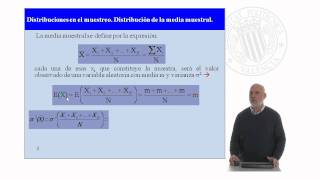 Distribuciones en el muestreo Distribución de la media muestral   UPV [upl. by Yllehs995]