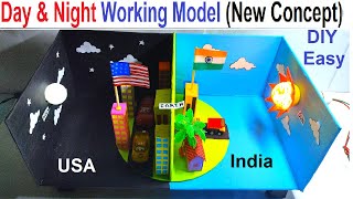 day and night working model 3D for science exhibition  simple and easy  innovative  howtofunda [upl. by Nabatse]