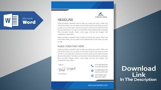 Create a Modern Professional Letterhead  Free Template  MS Word Letterhead Tutorial Version 20 [upl. by Allis566]