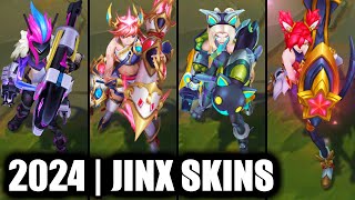 ALL JINX SKINS 2022  League of Legends [upl. by Nylssej158]