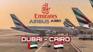 Trip Report  Emirates  Dubai 🇦🇪 to Cairo 🇪🇬  Airbus A380 [upl. by Sidnee]