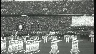 Hitler presides over the opening of the 1936 Olympics while US team member JessHD Stock Footage [upl. by Aekim]