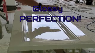 How to get that GLOSSY and Glassy cabinet finish  Kitchen cabinet painting [upl. by Alekin]