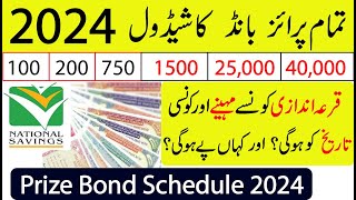 Prize Bond Schedule 2024  National Saving Prize Bonds Complete Draw Schedule 2024 [upl. by Burman379]