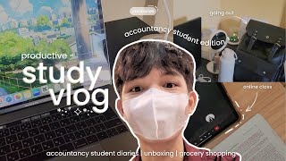 Productive Study Vlog Accountancy Student Diaries 📚 Grocery Shopping 🛒 Unbox with me 📦 [upl. by Chloe]