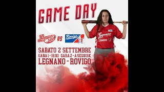 A2 Softball 2023  Gara 1 Semifinale Playoff  Legnano Vs Rovigo [upl. by Brookhouse]