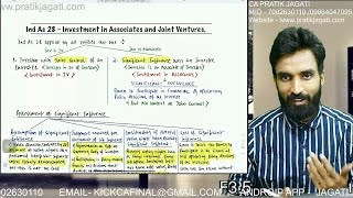 Ind As 28 Revision  concepts  All ICAI Q  Investment in Associates And JV  CFS  Pratik Jagati [upl. by Thackeray]