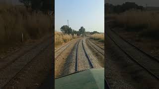 Beautiful live view of train in curve crossing Kaluwal railway station in mountains Pakistan shorts [upl. by Nandor321]