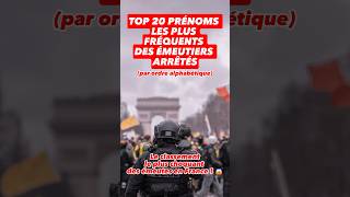 TOP 20 PRÉNOMS ÉMEUTIERS 🇫🇷 france emeutes prénom [upl. by Diego]